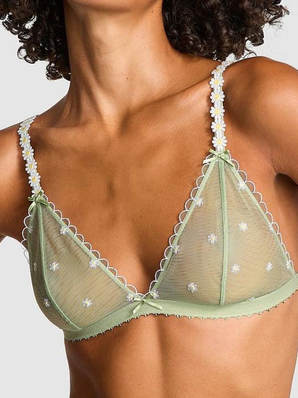 victoria’s secret pink daisy lace bralette size medium